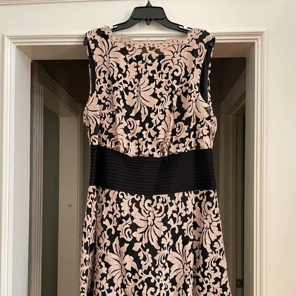 Tadashi Shoji | Dresses | Tadashi Shoji Embroidered Lace Blouson Waist Dress  3k545mq Ginbk Size 14q | Poshmark